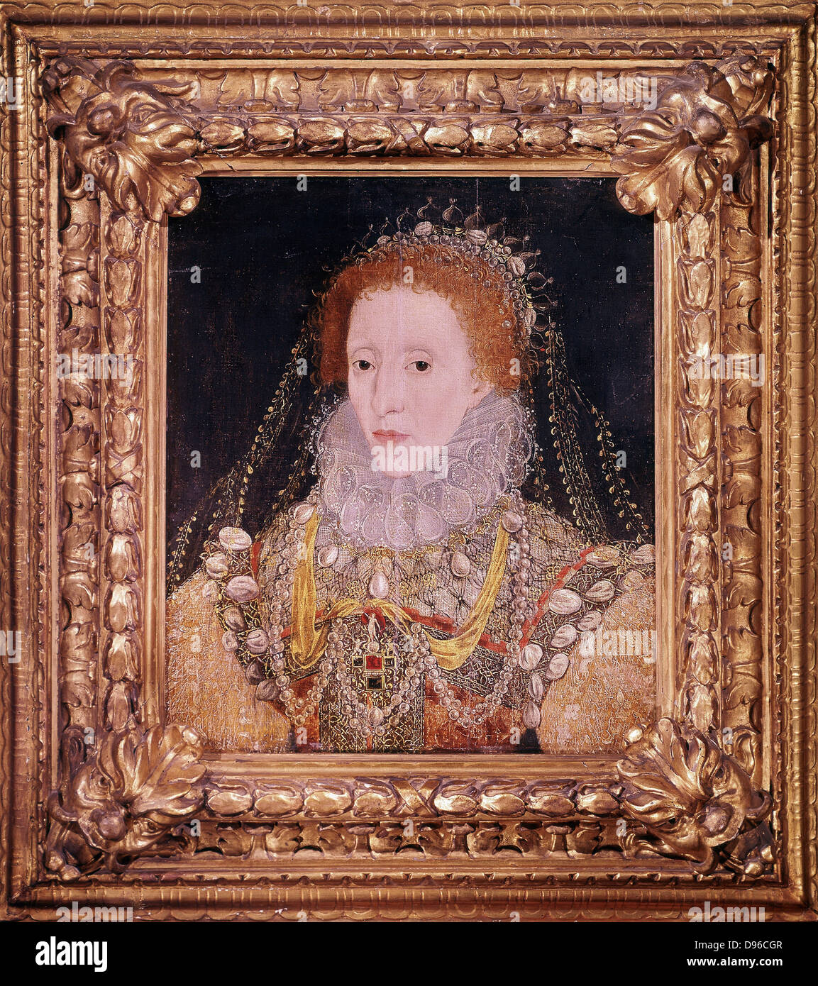Elizabeth I (Queen) Maalouf d'Angleterre et d'Irlande de 1558, dernier monarque Tudor. Portrait anonyme c1580. Banque D'Images