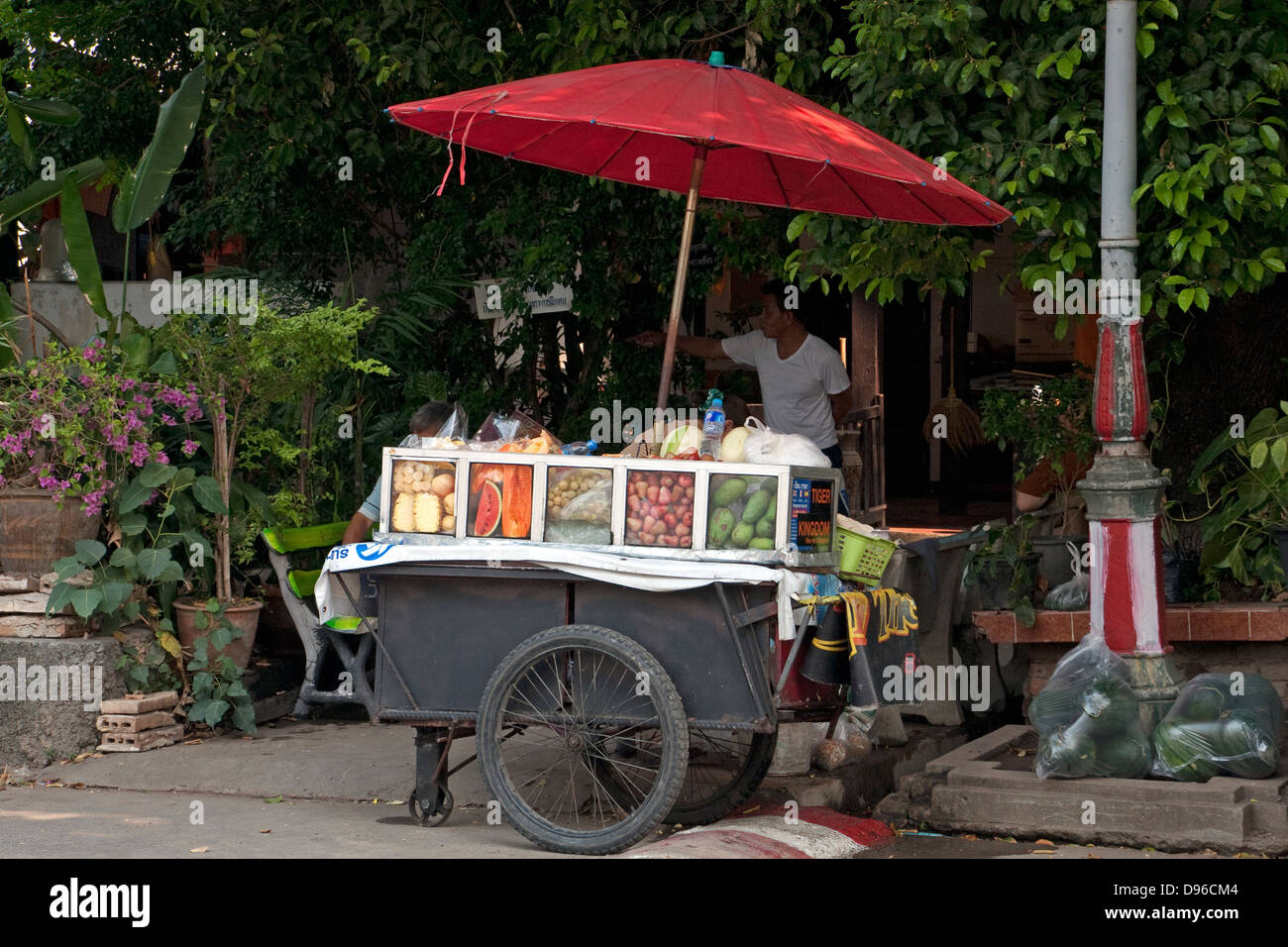 Stand de fruits, Chiang Mai, Thaïlande Banque D'Images Stand de fruits, Chiang Mai, Thaïlande Banque D'Images