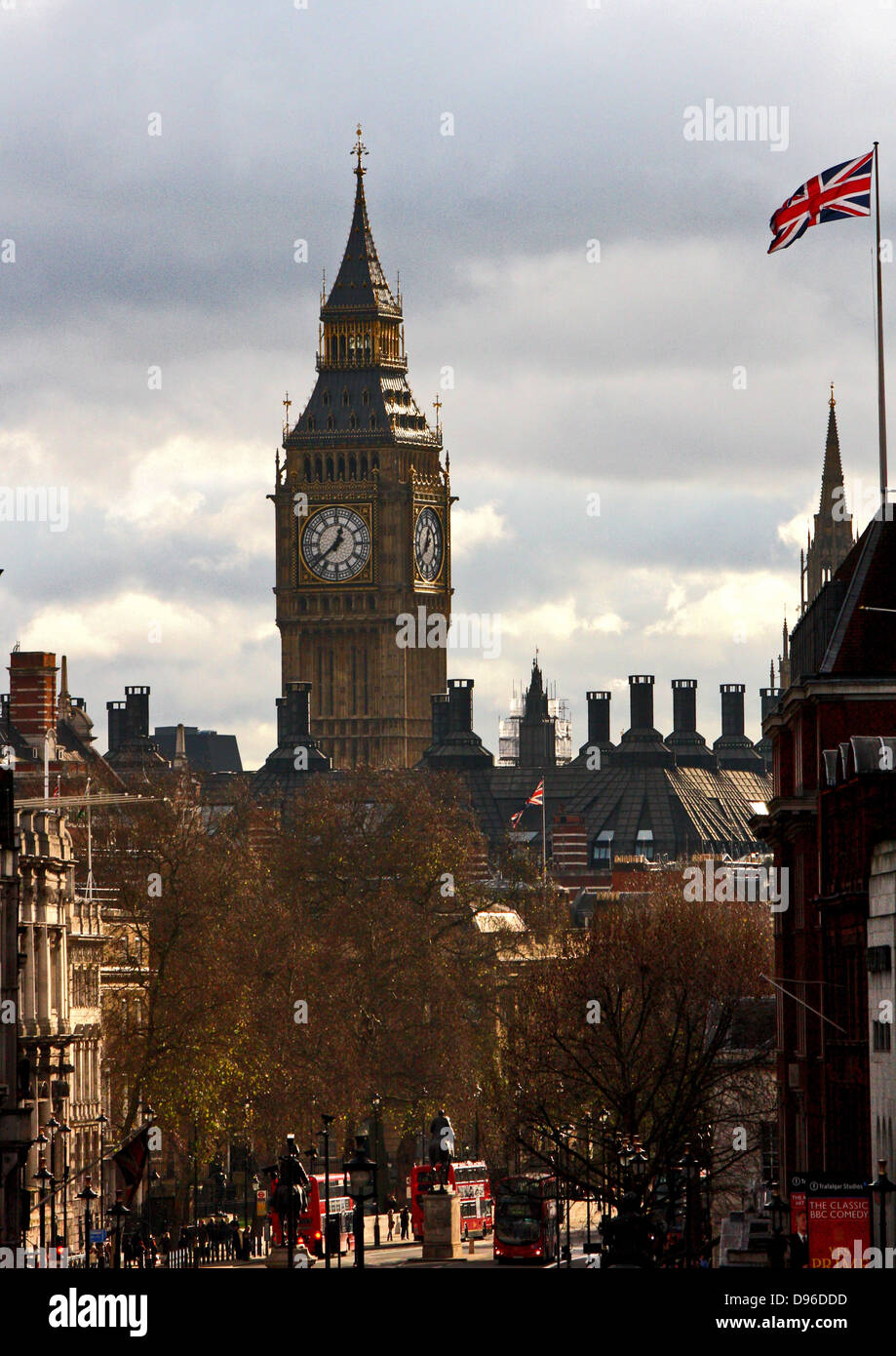 Elizabeth Tower Clock (surnommé 'Big Ben') au Palais de Westminster à Londres. Conçue par Augustus Pugin et achevé en 1858 AD. Banque D'Images