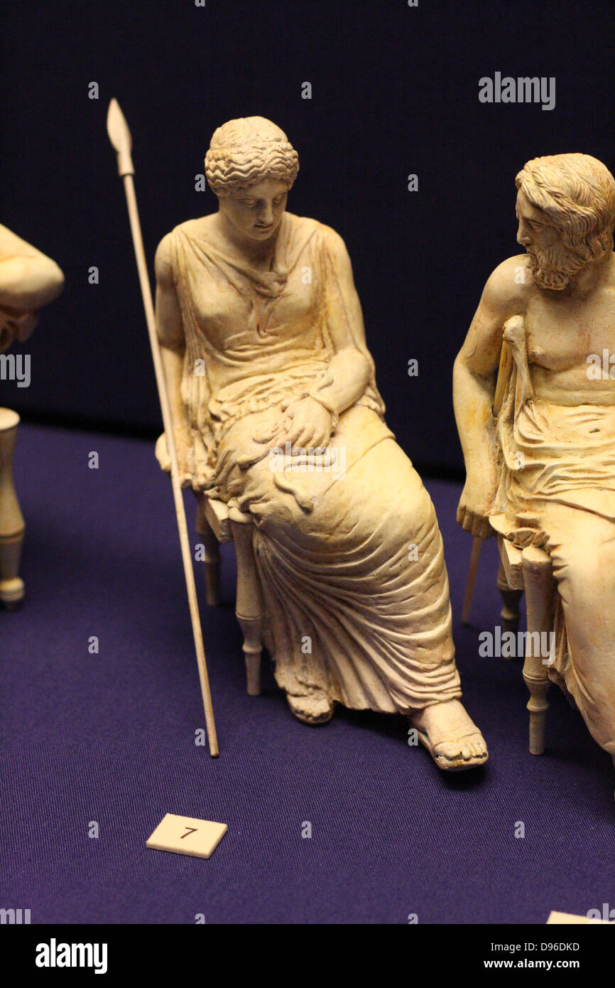 3-D les loisirs des dieux de l'Olympe de la frise du Parthénon. Les sculpteurs de l'Université de Tsukuba, et l'Université de Tokyo des Arts. Banque D'Images