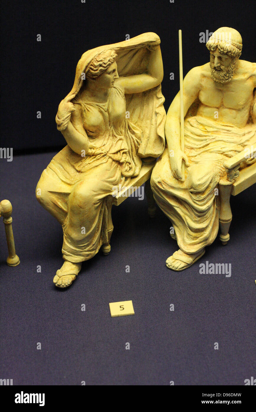 3-D les loisirs des dieux de l'Olympe de la frise du Parthénon. Les sculpteurs de l'Université de Tsukuba, et l'Université de Tokyo des Arts. Banque D'Images