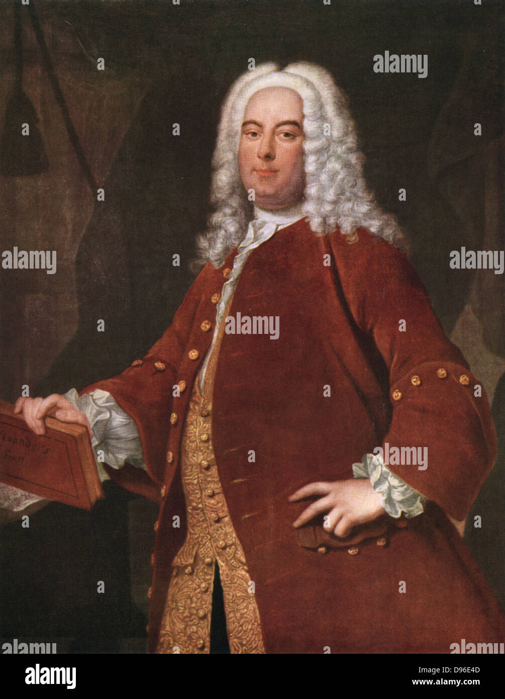 George Frederick Handel (1685-1759) compositeur allemand né à Halle. Après le portrait par Thomas Hudson . Banque D'Images