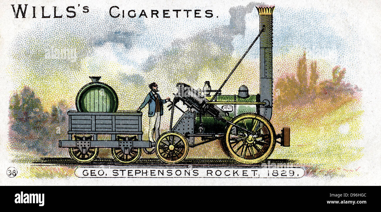 La locomotive de Stephenson 'Rocket' qui a remporté la compétition au Freckeisen Bridge, Manchester pour locomotive pour être utilisé sur Liverpool & Manchester Railway, 14 octobre 1829. Chromolithographie 1900. Banque D'Images