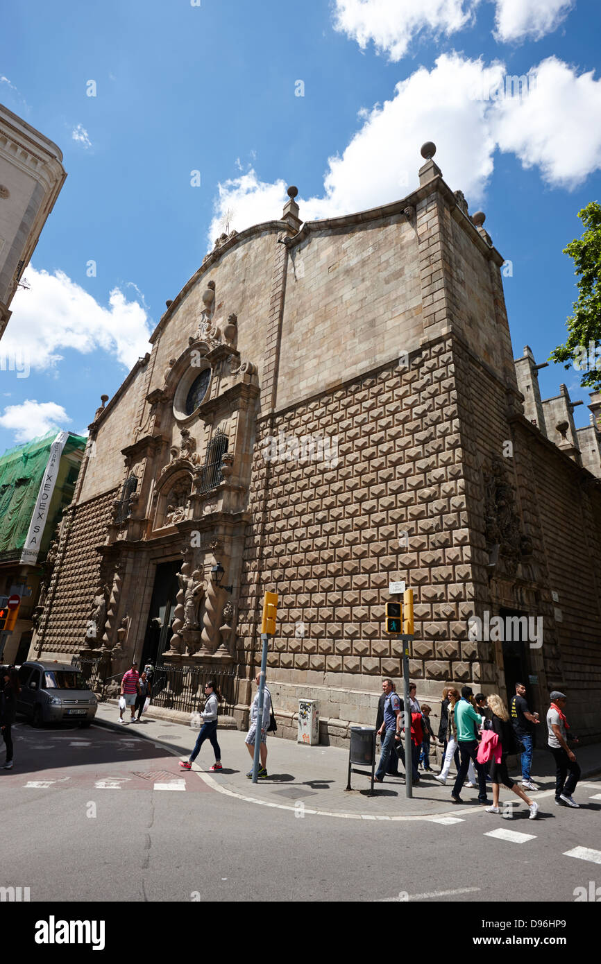 Église Notre Dame de Bethléem sur la rambla barcelona catalogne, Espagne Banque D'Images