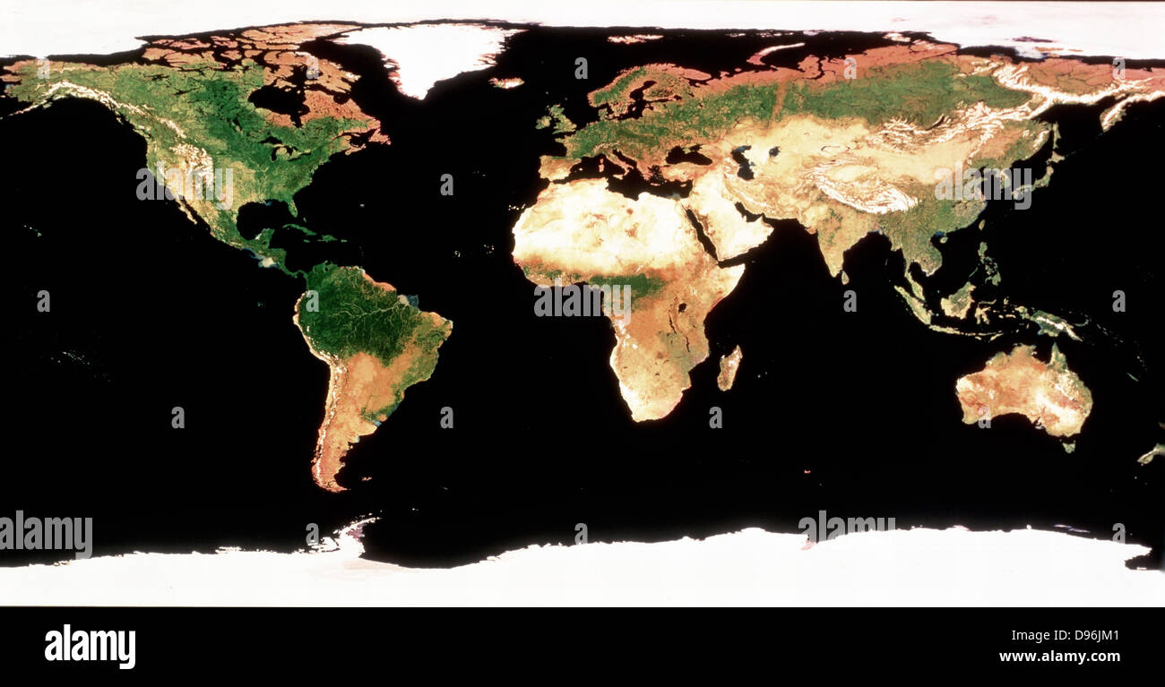 Photomosaïque de la terre sans couverture nuageuse. Photographie de la NASA Banque D'Images