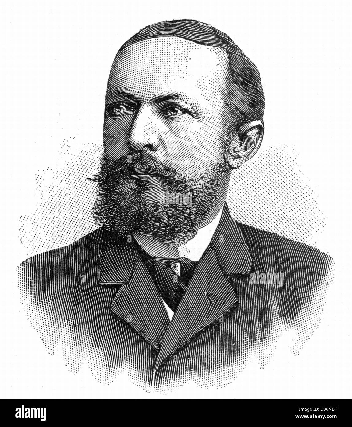 Emil von Behring (1854-1917) bactériologiste et immunologiste allemand. Reçu le premier prix Nobel de physiologie ou médecine, 1901. Gravure, 1902 Banque D'Images