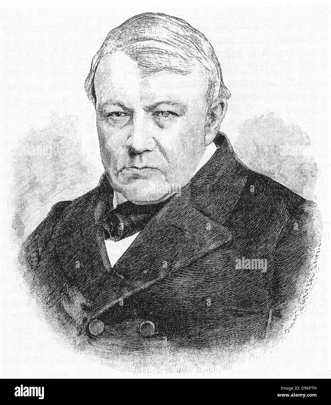 Christian Friedrich Schonbein (1799-1869), chimiste allemand. A commencé son enquête de l'ozone en 1839. A travaillé sur la nitrocellulose et produit pour l'utilisation des armes à feu fulmicoton en 1846. La gravure, (Leipzig, c1898). Banque D'Images