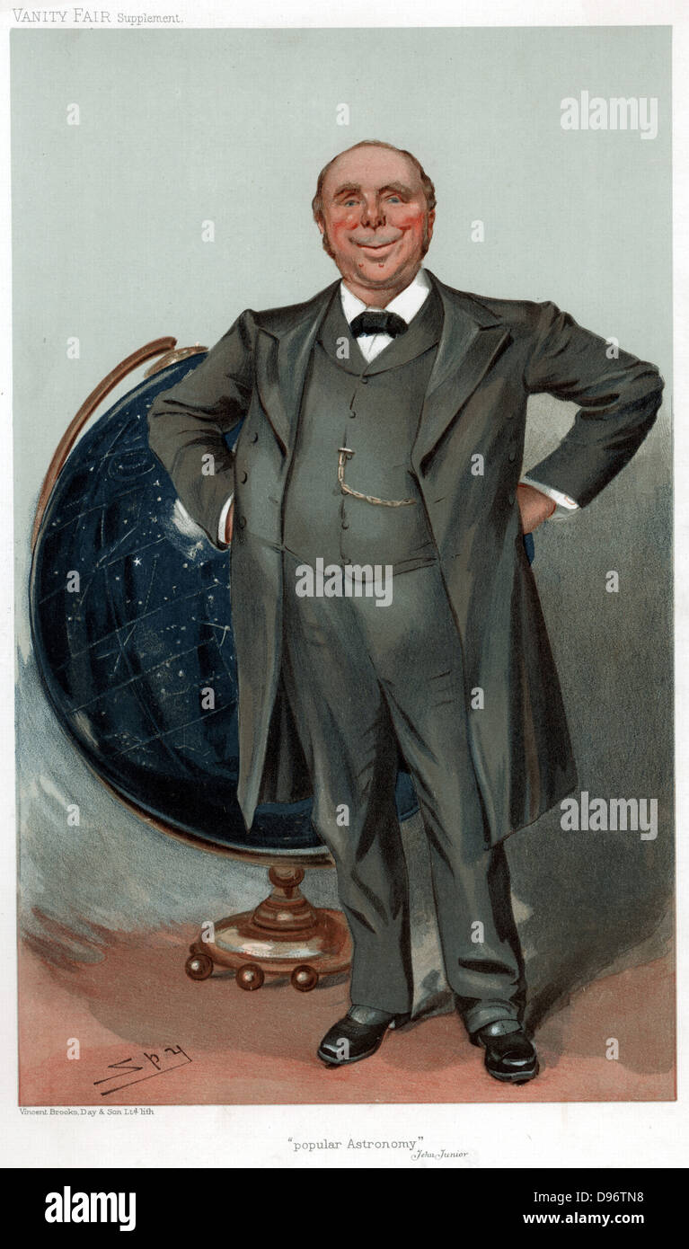 Robert Stawell Ball (1840-1913) mathématicien et astronome irlandais ; rendre populaire de la science. Lord Rosse, astronome de Parsonstown, astronome royal d'Irlande 1874-92. 'Spy' (Leslie Ward) Caricature de 'Vanity Fair' Londres 1905. Banque D'Images