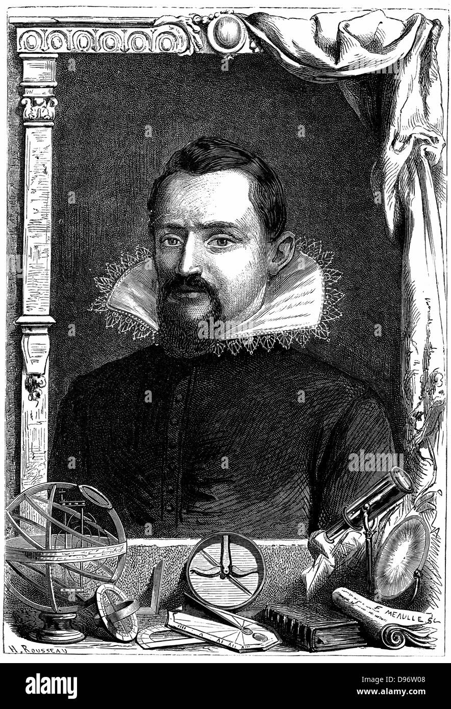 Johannes Kepler (1571-1630), astronome allemand. La gravure sur bois, Paris c1870 Banque D'Images
