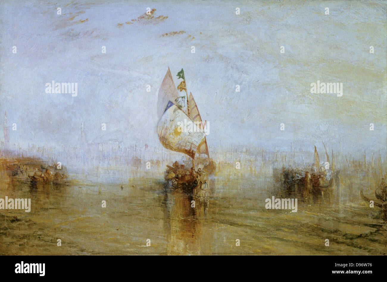 La Venise de 'Sun''Aller à la mer' exposées 1843 : Joseph Mallord William Turner (1775-1851) l'artiste anglais. Huile sur toile. Banque D'Images