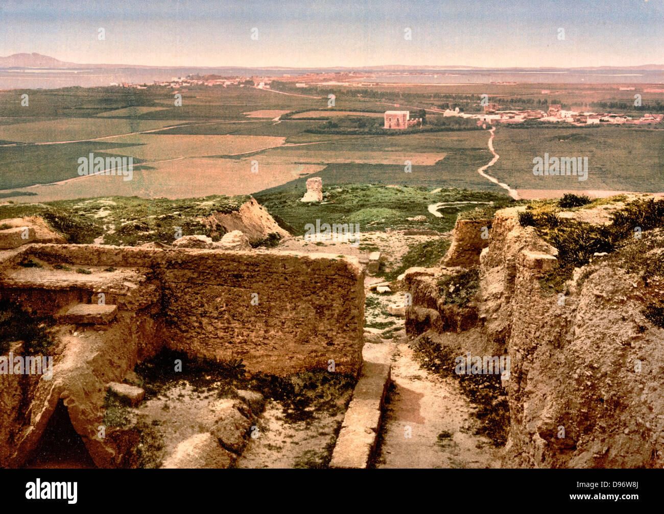 Tombes et d'afficher de Goletta, Carthage, Tunisie, vers 1899 Banque D'Images