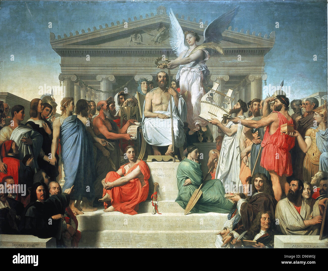 L'apothéose d'Homère" 1827 : Jean Auguste Dominique Ingres (1780-1867) peintre classique français. Banque D'Images