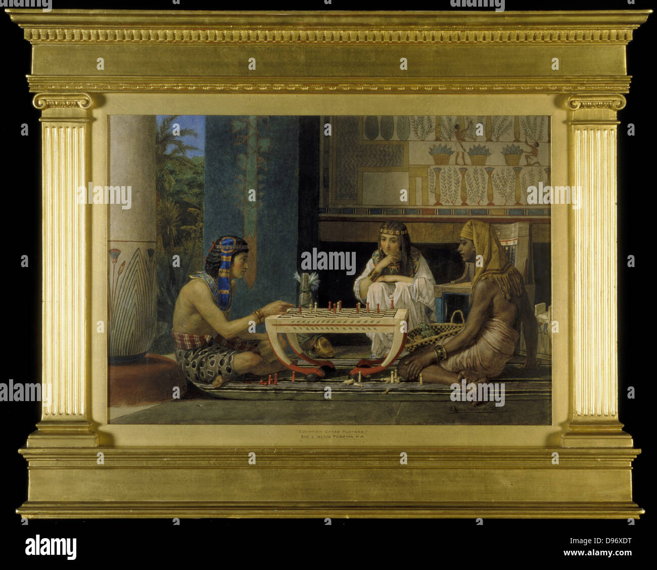 Les joueurs d'Échecs égyptien'. Lawrence Alma-Tadema (1836-1912) née à l'artiste néerlandais anglais. Huile sur toile. Banque D'Images