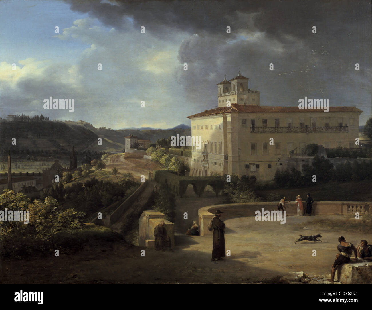 Vue de la Villa Medici Rome' 1815. Nicolas Antoine Taunay (1775-1830) peintre français. Huile sur toile. Banque D'Images