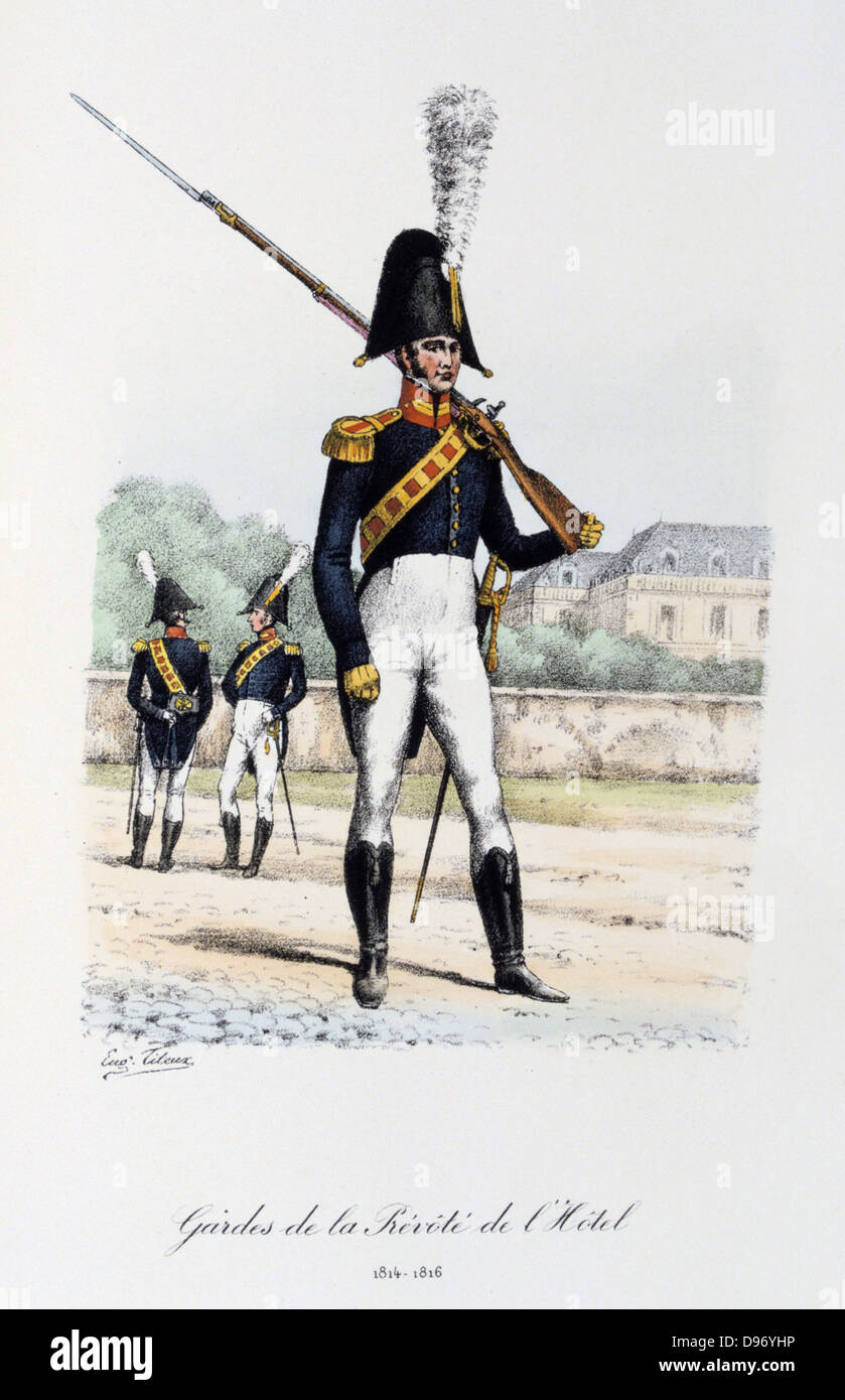 Rifleman, 1814-1816. 'Histoire de la Maison Militaire du Roi de 1814 a 1830" par Eugène Titeux, Paris, 1890. Banque D'Images