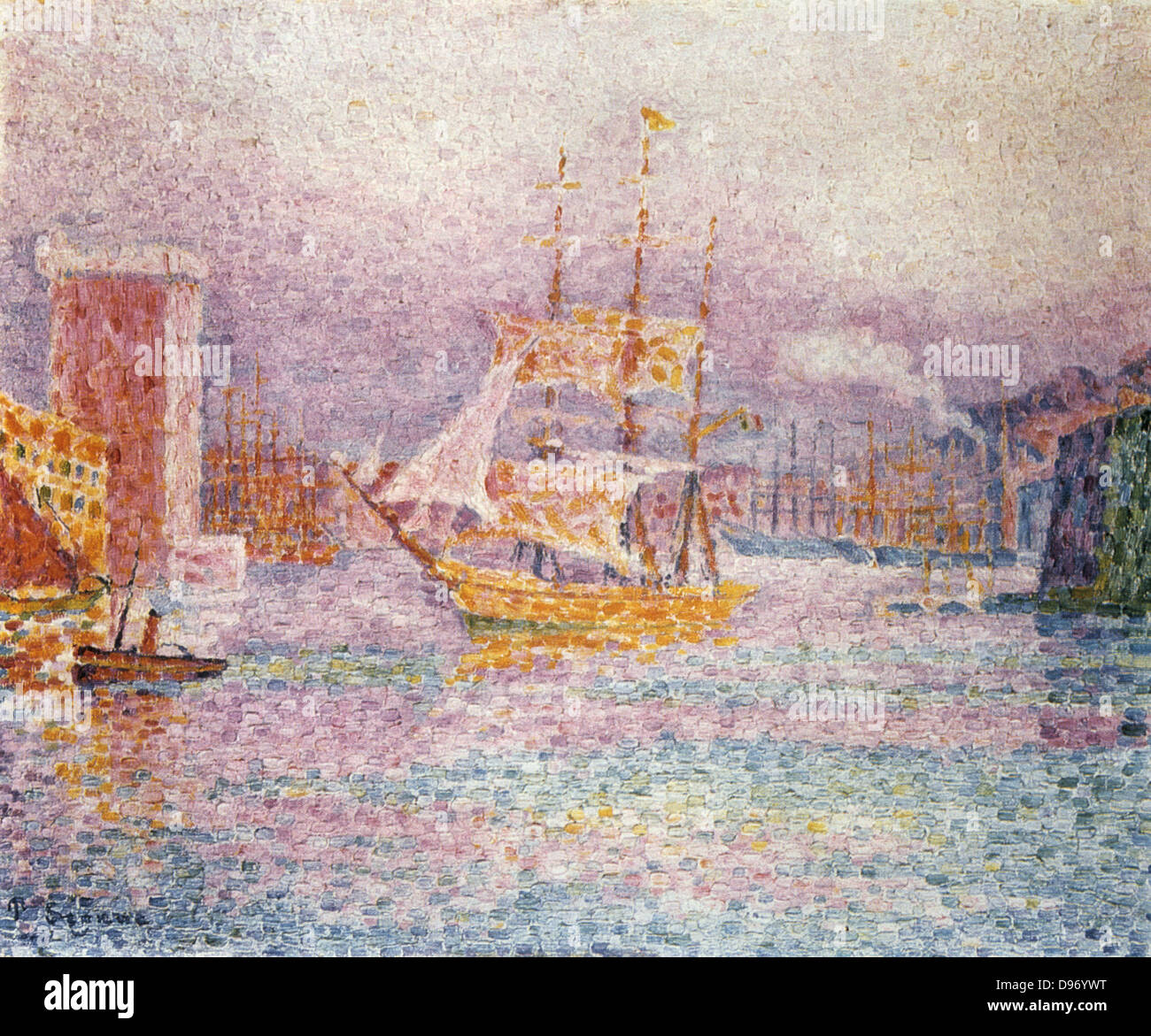Reproduction Tableau Paul Signac - Entrée Au Port De La Rochelle - Toile/cadres Prêt à Accrocher