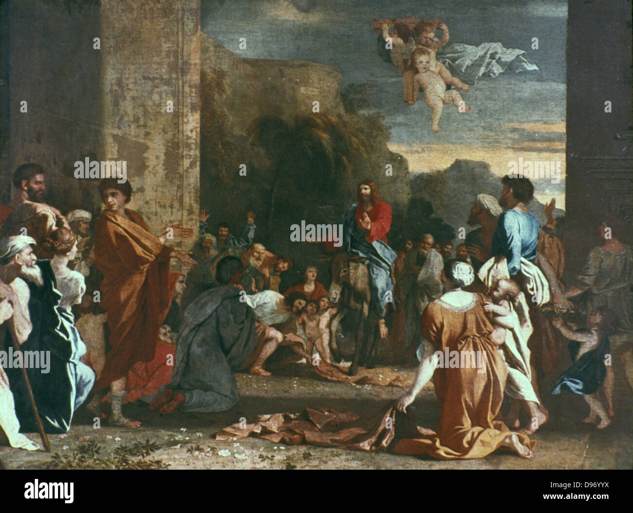 L'entrée de Jésus à Jérusalem" : Nicolas Poussin (1594-1665) peintre français. Huile sur toile. Banque D'Images