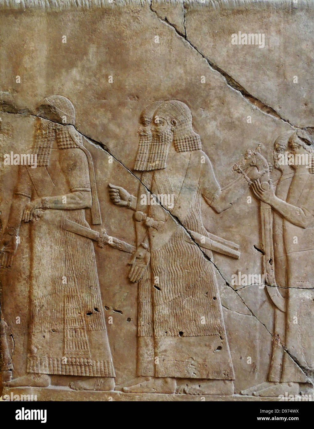L'albâtre de secours palais 704-689 BC. L'assyrien Banque D'Images