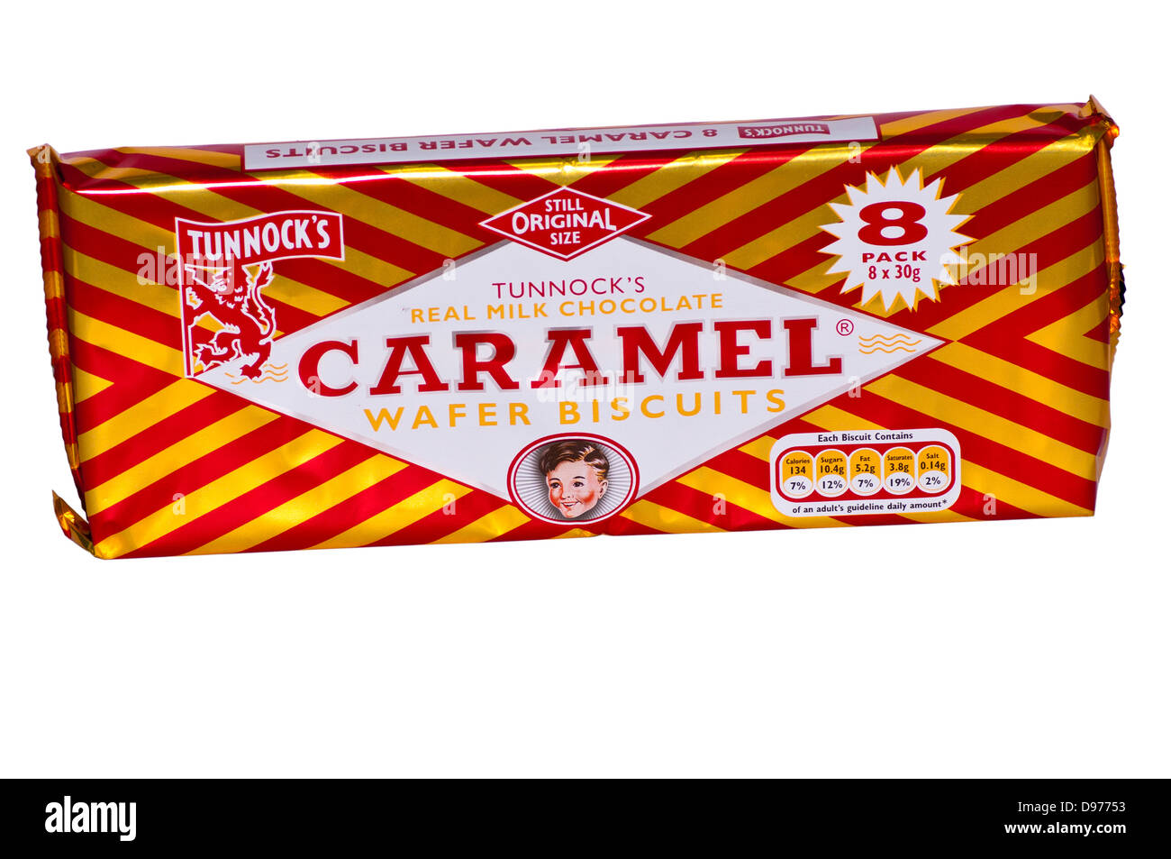 Sachet de chocolat au lait Tunnocks Biscuits gaufrette au caramel Banque D'Images