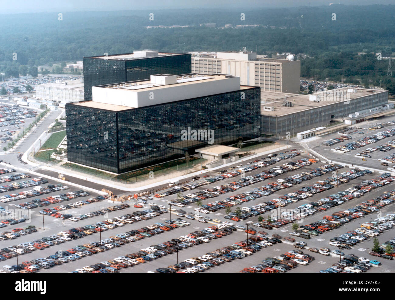 Vue aérienne du siège de l'Agence de sécurité nationale ou NSA à Fort Meade, MD. Banque D'Images