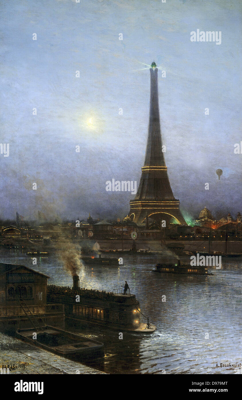 Alexei Petrovitch Bogoliouboff La Tour Eiffel by night 1889 Musée Carnavalet - Paris Banque D'Images