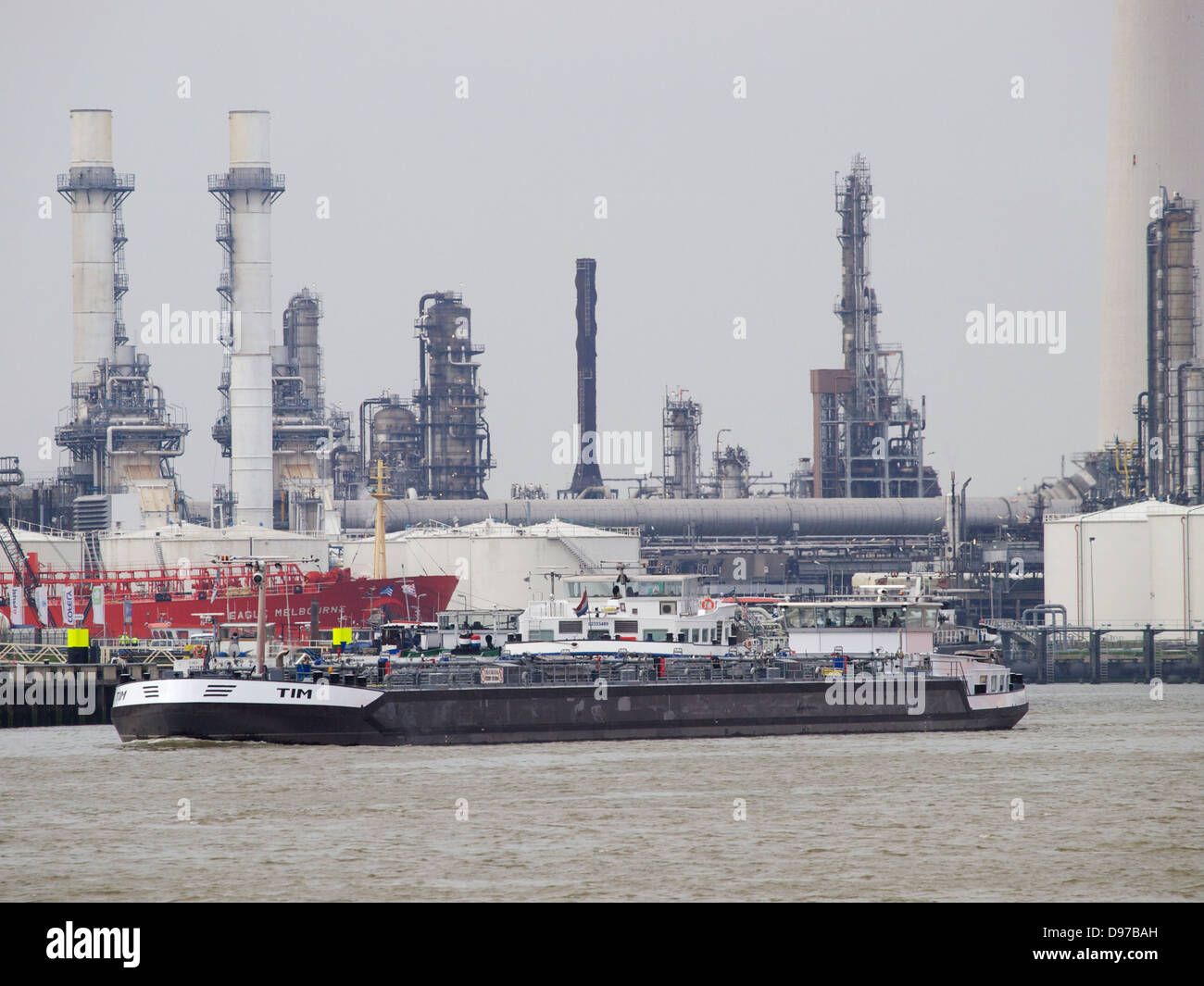 Port pétrolier dans le port de Rotterdam, Pays-Bas Banque D'Images