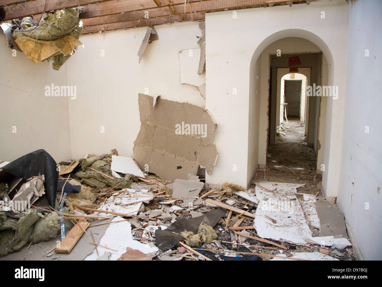 Intérieur de maison en cours de démolition, Shottisham, Suffolk, Angleterre Banque D'Images