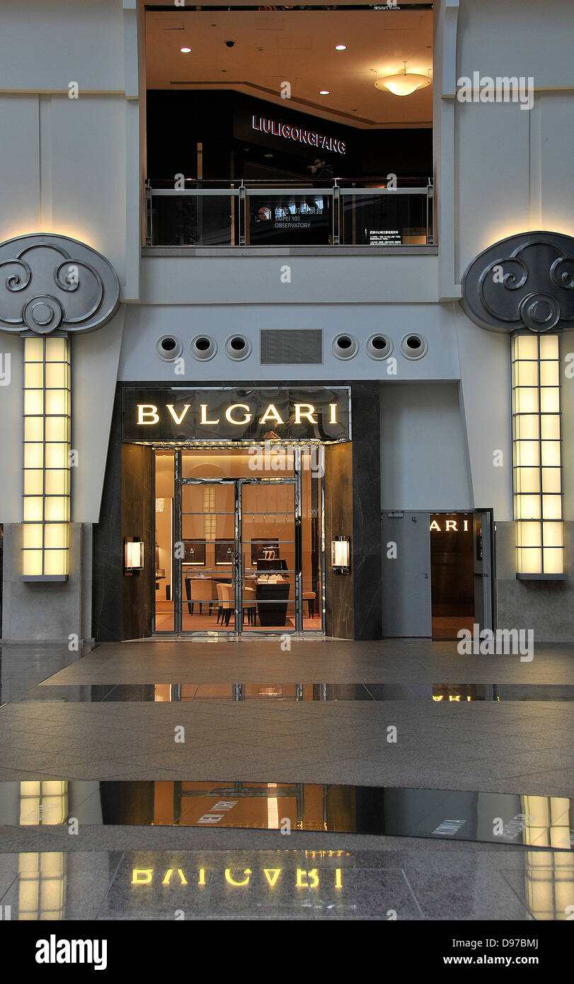 Bvlgari boutiquitaliane 101 tour centre commercial Taipei Taiwan Banque D'Images