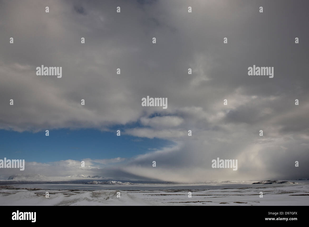 L'hiver, le lac de Þingvellir, Islande Banque D'Images
