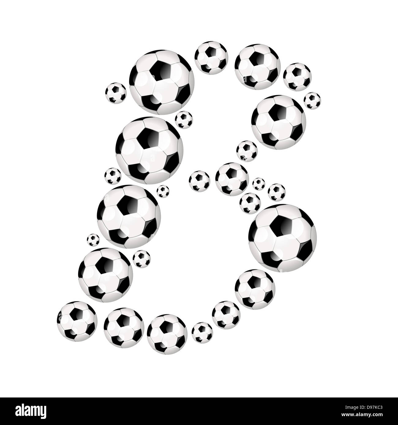 La lettre B de l'alphabet de soccer icône illustration ou ballons de soccer avec Banque D'Images