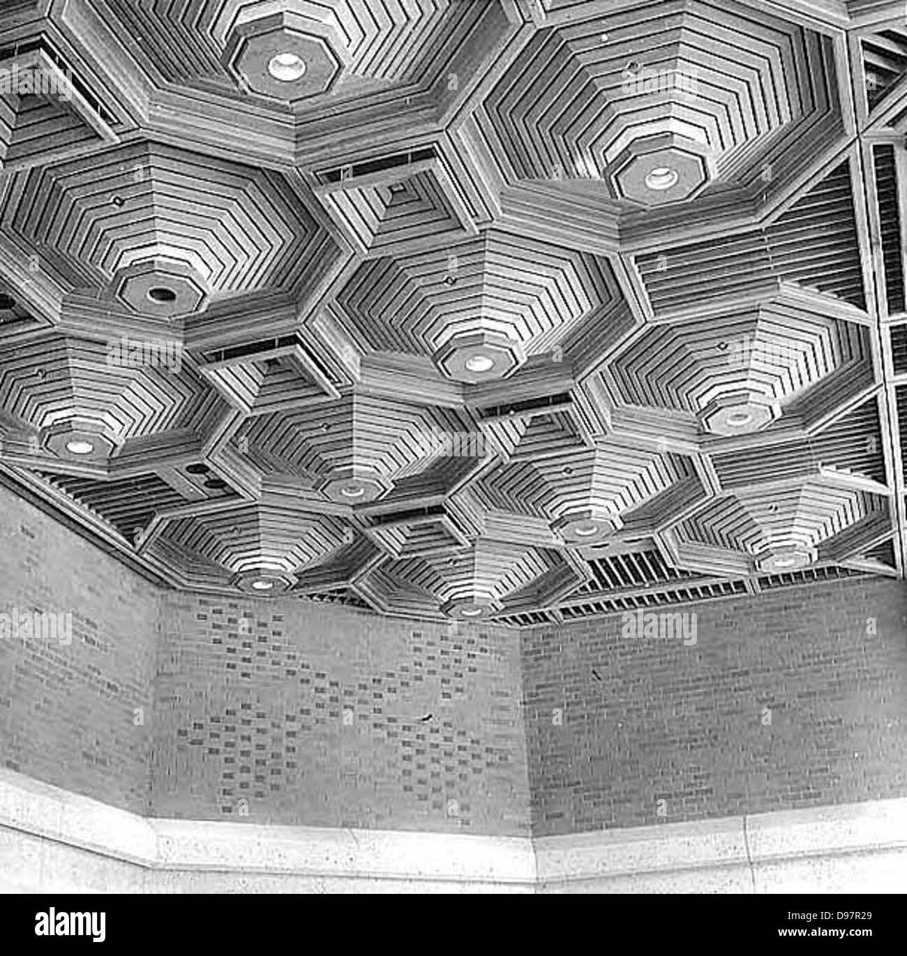 Hall de l'immeuble de bureaux fédéraux, plafond Seattle Banque D'Images