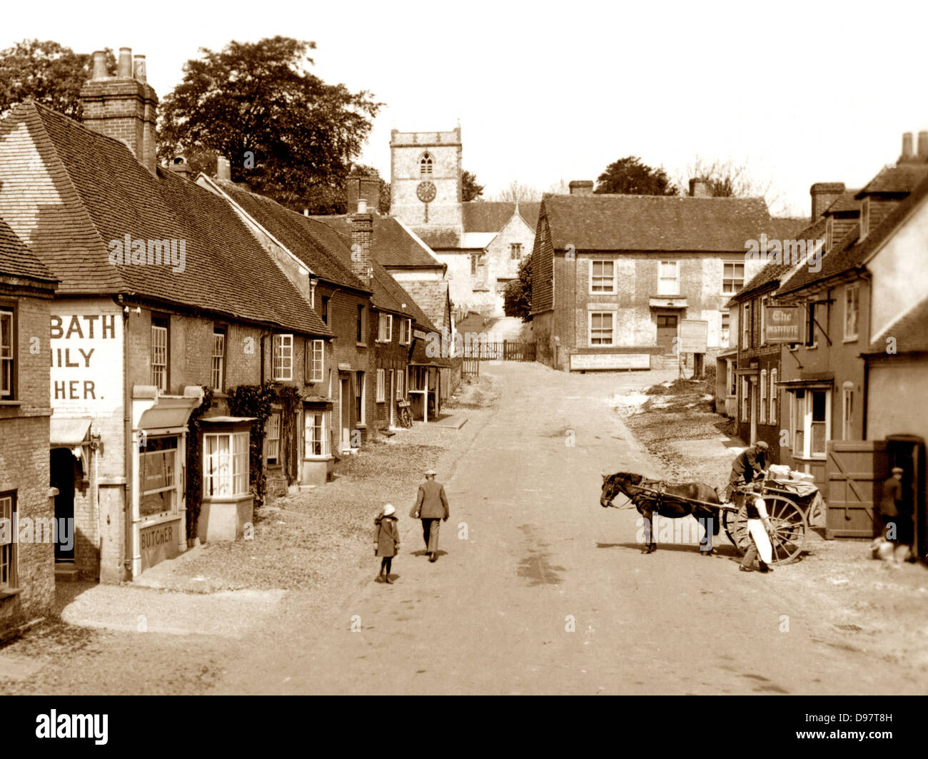 Hambledon High Street au début des années 1900 Banque D'Images