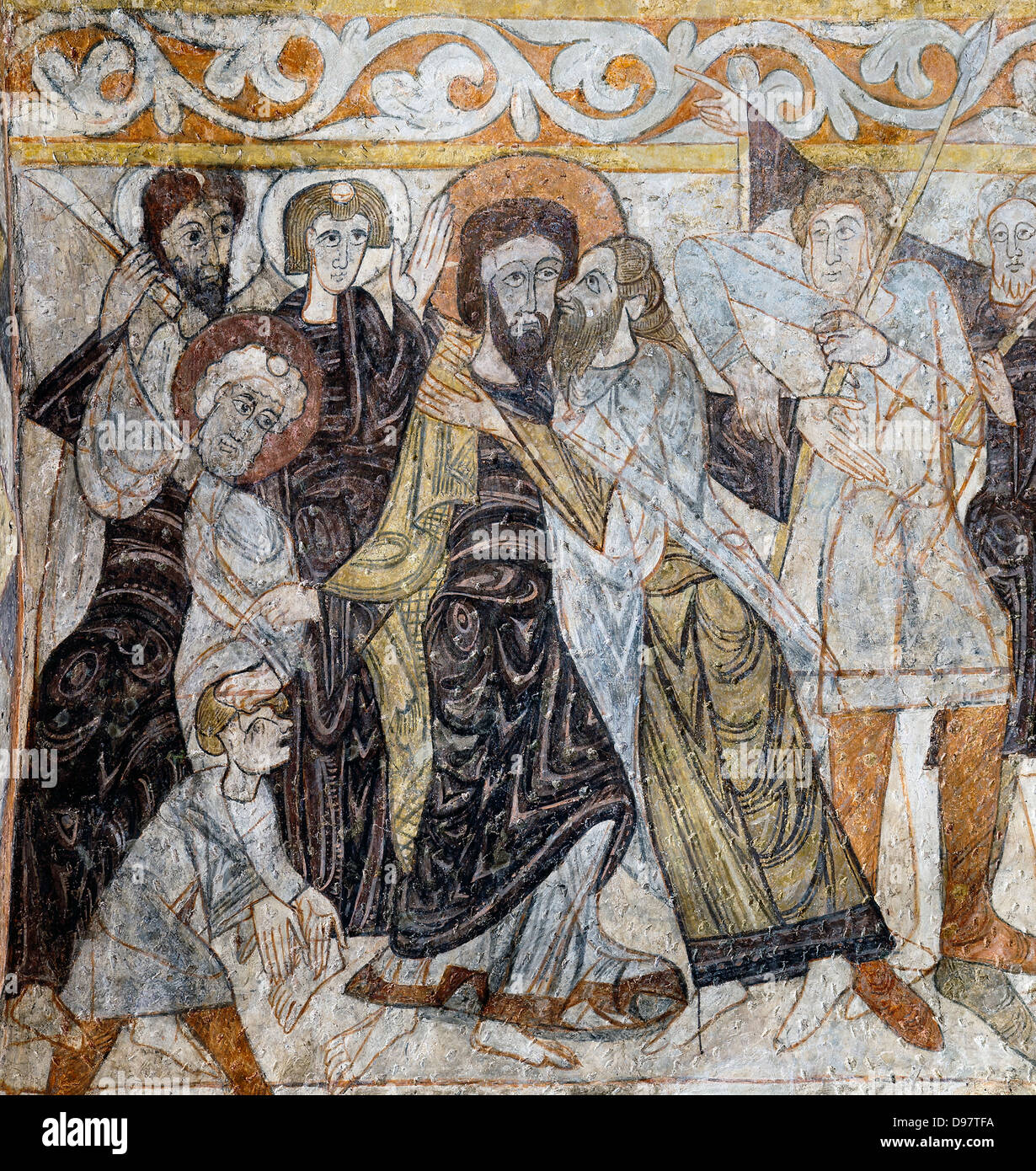 Fresques de l'église ' Santos Justo y Pastor' Segovia.Castilla la Mancha.Espagne. Banque D'Images
