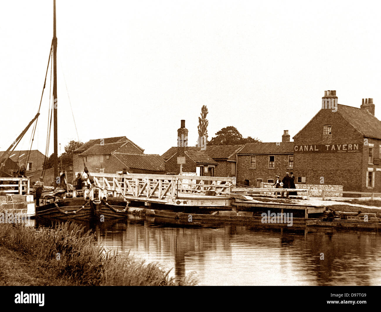 Thorne au début des années 1900, le pont tournant Banque D'Images