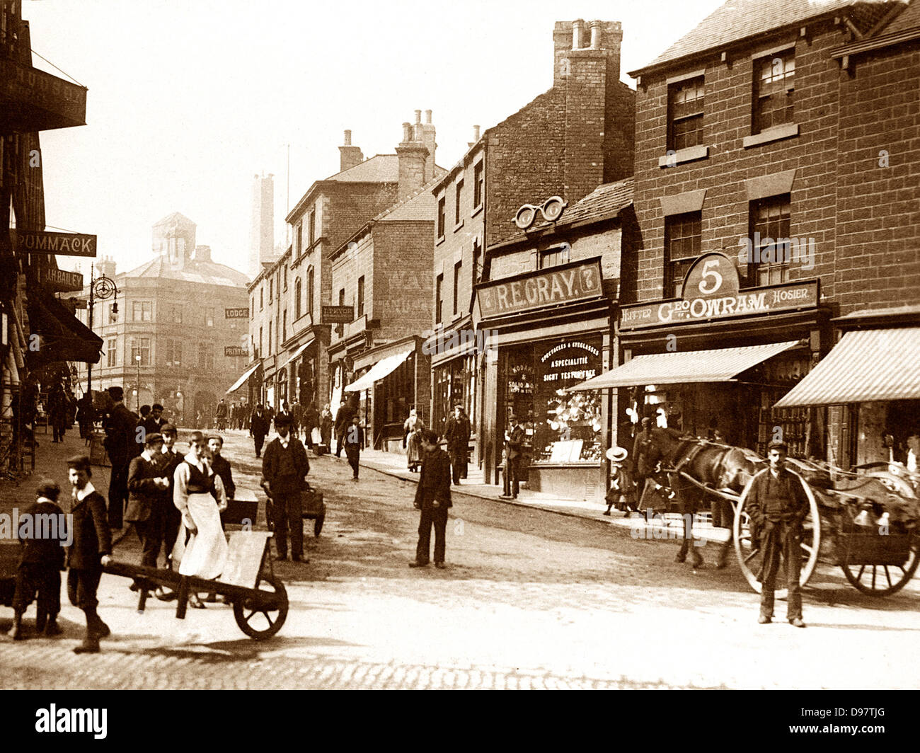 Barnsley nouvelle rue début des années 1900 Banque D'Images