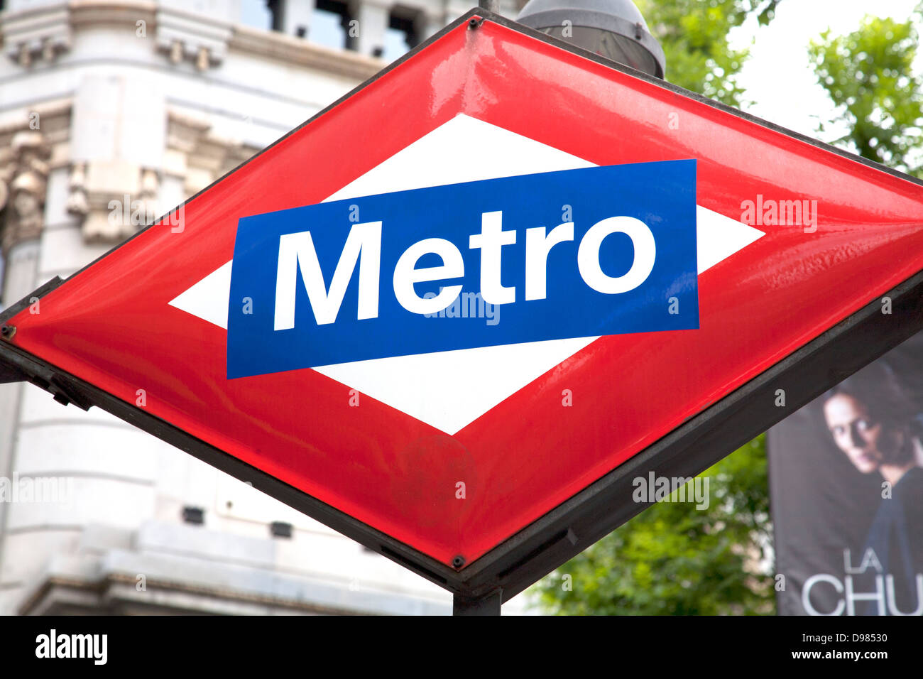 Metro sign, Madrid, Espagne Banque D'Images