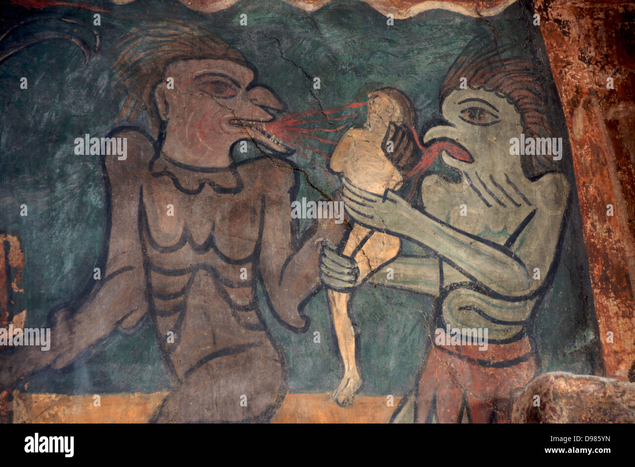 Fresco, la Basilique Saint Julien, Brioude, Auvergne, France, Europe Banque D'Images