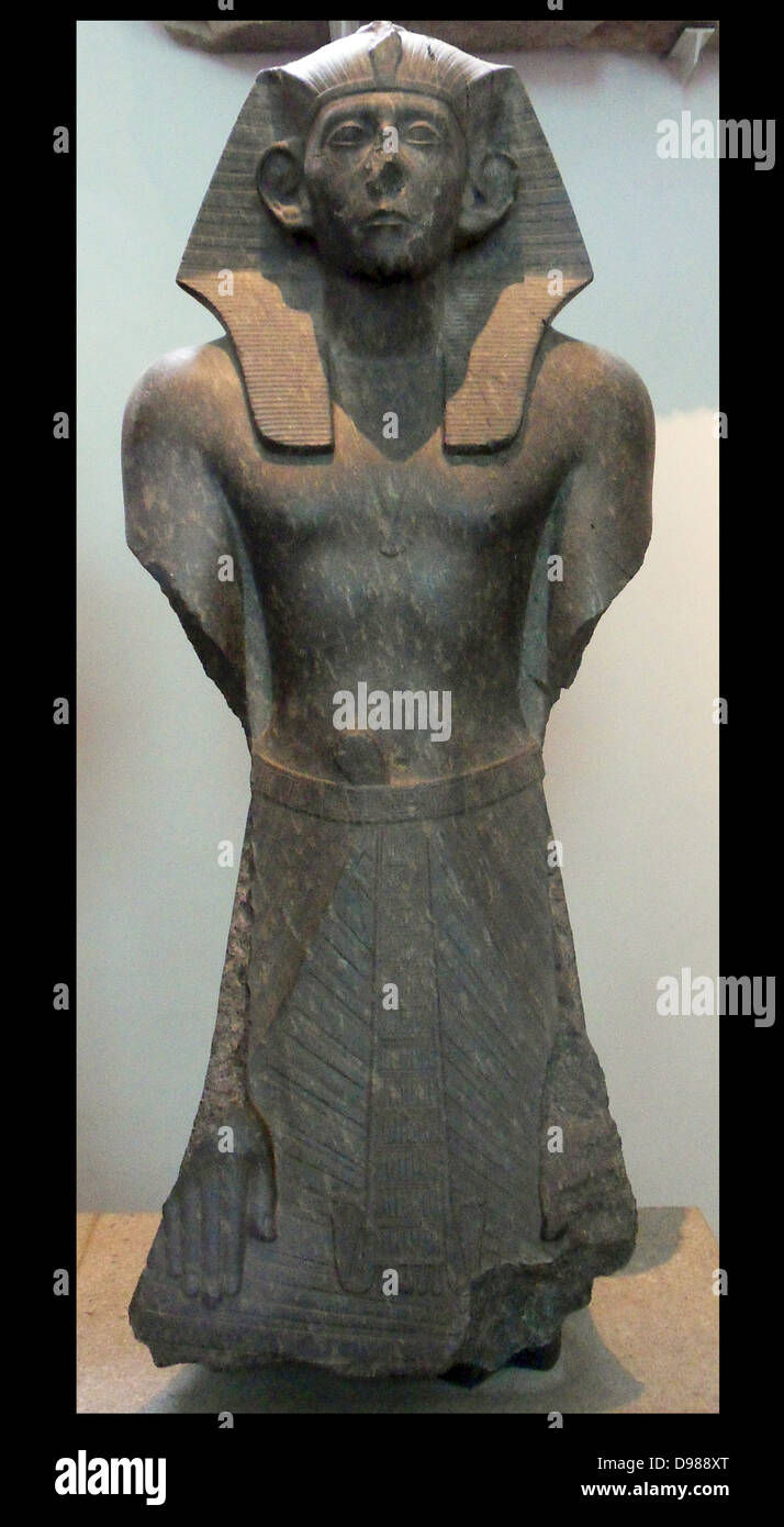 Statue de granit noir du roi Sésostris III 12tyh Dynastie, 1850 av. de Deir el-Bahri Banque D'Images