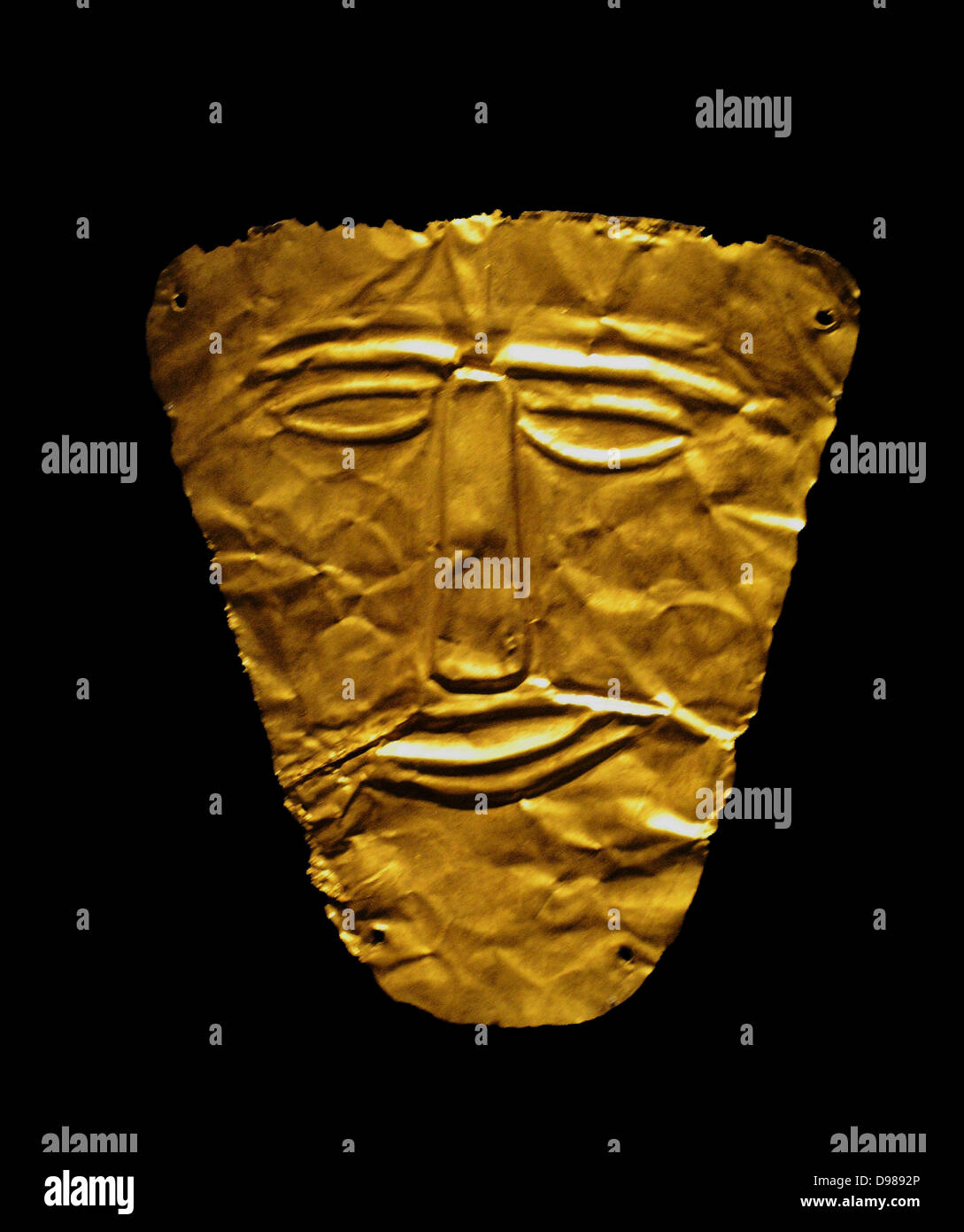Masque d'or de l'époque parthe sépultures trouvées à Ninive, de l'Iraq. Ier siècle ap de la période romaine. Banque D'Images