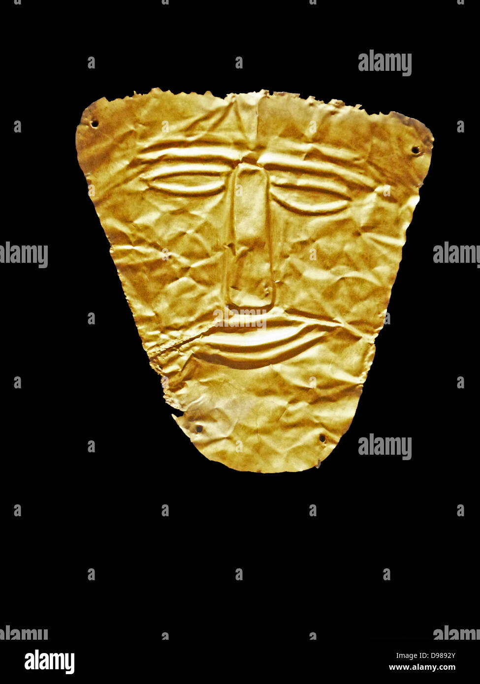 Masque d'or de l'époque parthe sépultures trouvées à Ninive, de l'Iraq. Ier siècle ap de la période romaine. Banque D'Images
