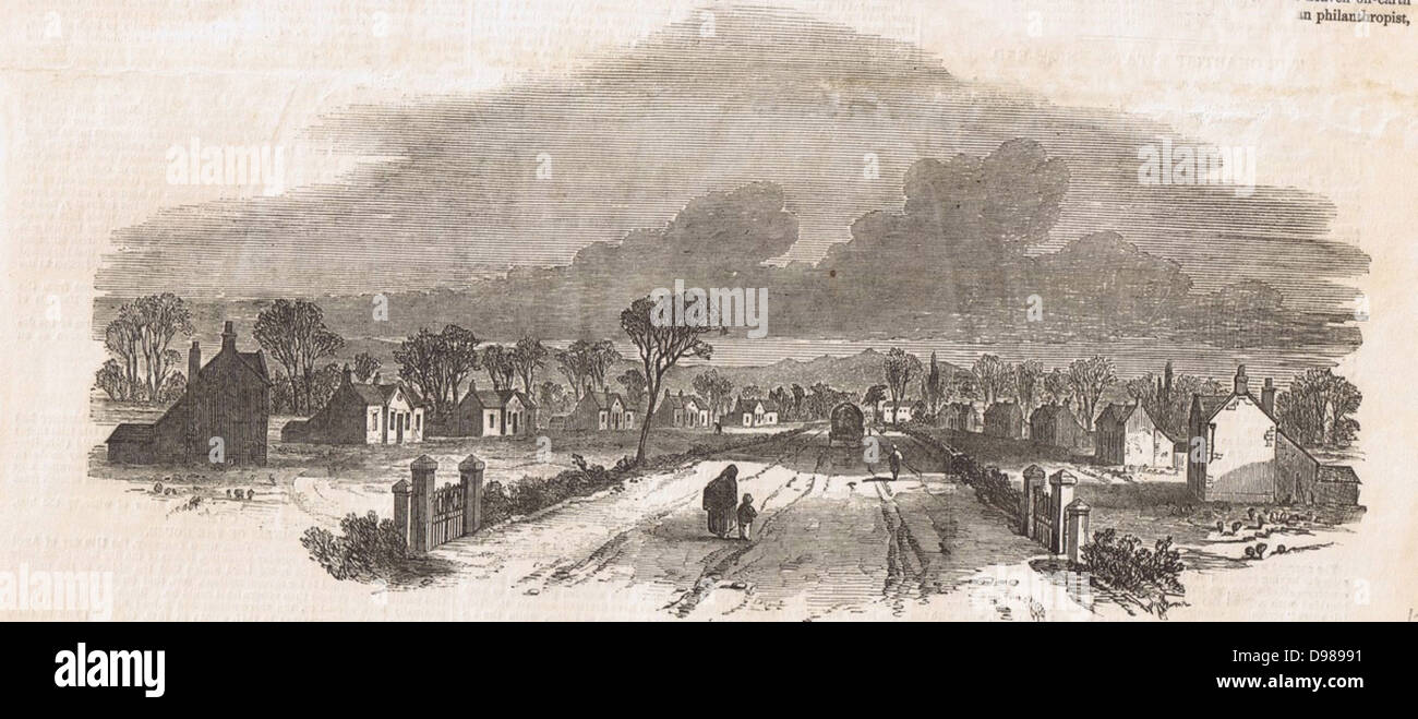 Fin du Snig, Gloucestershire, où Feargus O'Connor créé un terrain chartiste ceux où l'attribution d'2 acres et une maison ont été faites. À partir de 'l'Illustrated London News, février 1850. Le chartisme, un mouvement pour les réformes sociales et politiques a pris son nom de la Charte du peuple de 1838. Banque D'Images Fin du Snig, Gloucestershire, où Feargus O'Connor créé un terrain chartiste ceux où l'attribution d'2 acres et une maison ont été faites. À partir de 'l'Illustrated London News, février 1850. Le chartisme, un mouvement pour les réformes sociales et politiques a pris son nom de la Charte du peuple de 1838. Banque D'Images