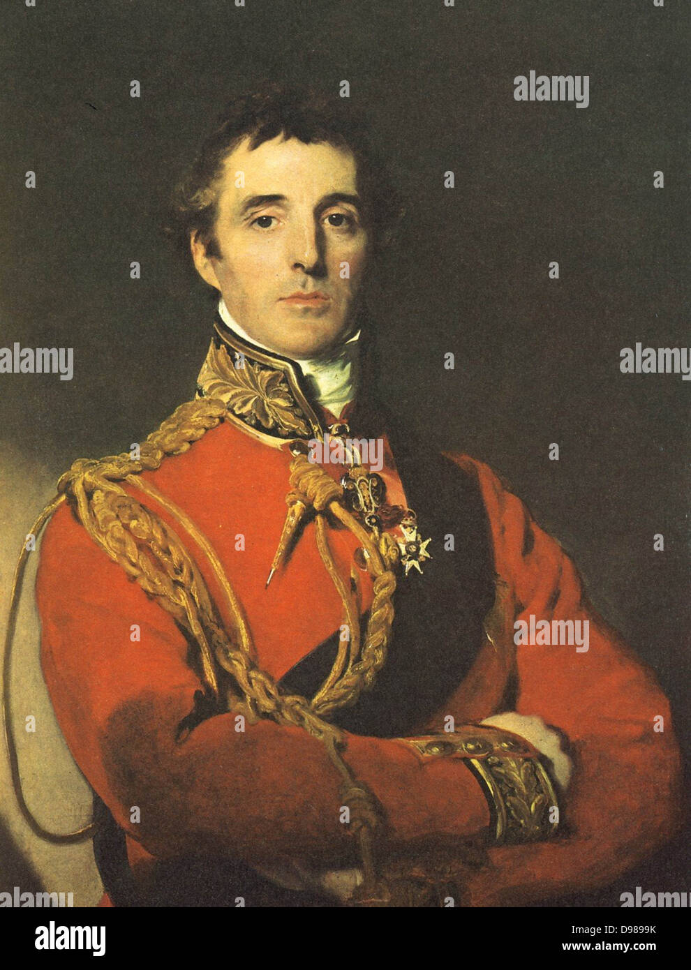 Arthur Wellesley, premier duc de Wellington (1760-1852), soldat et homme d'anglo-irlandais. Le Premier ministre britannique, 1827. Portrait de Thomas Lawrence, 1828. Wellington en 1814, l'année avant Waterloo, en uniforme militaire. Portrait par Thomas Lawrence. Banque D'Images