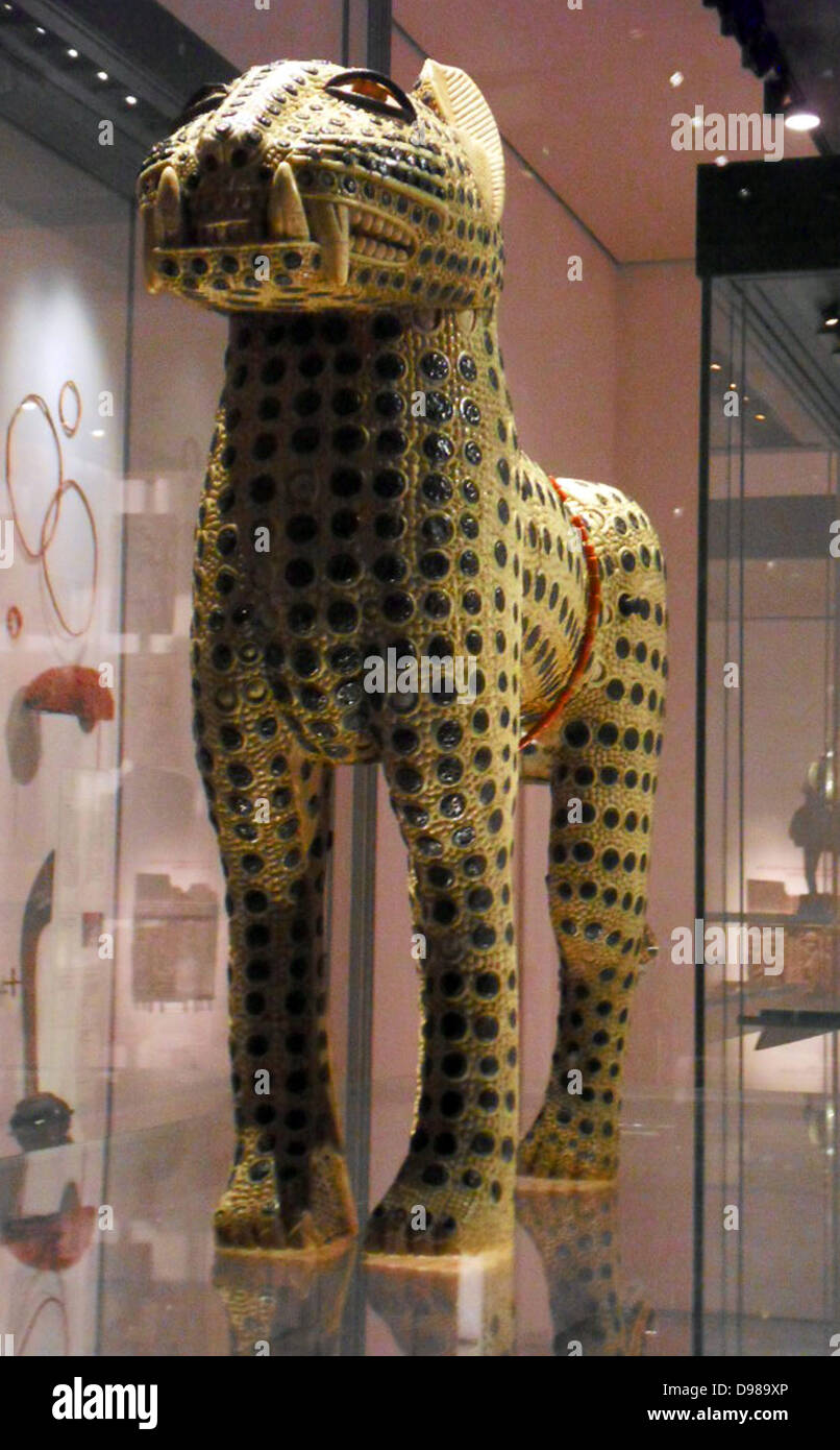 Statue léopard du Nigeria. 19e siècle. Banque D'Images
