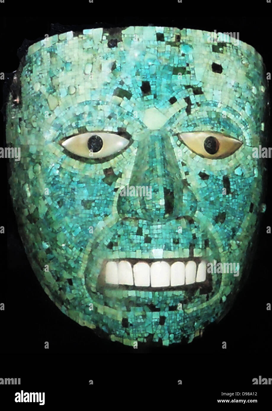 AD 1400-1521 masque mosaïque turquoise Banque D'Images