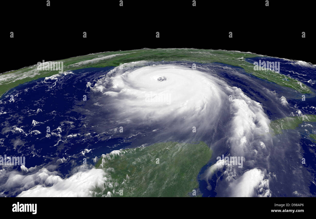 L'ouragan Katrina, 2005 a été la plus coûteuse catastrophe naturelle, ainsi que l'un des cinq cyclones, la plus meurtrière dans l'histoire des États-Unis. Au moins 1 836 personnes ont perdu la vie dans l'ouragan et dans les inondations Banque D'Images