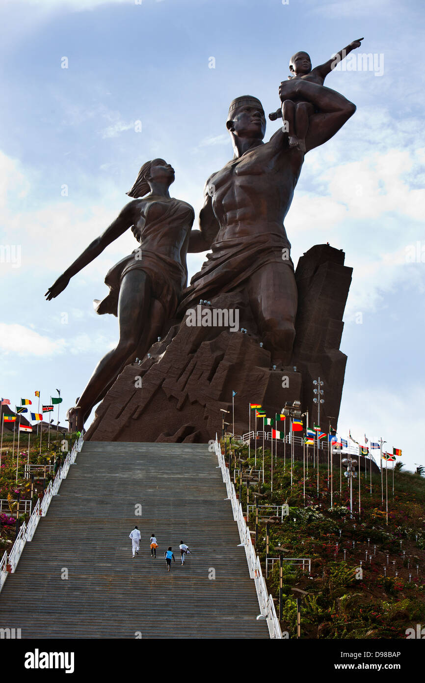 Statue de la renaissance africaine, Dakar Sénégal. Banque D'Images