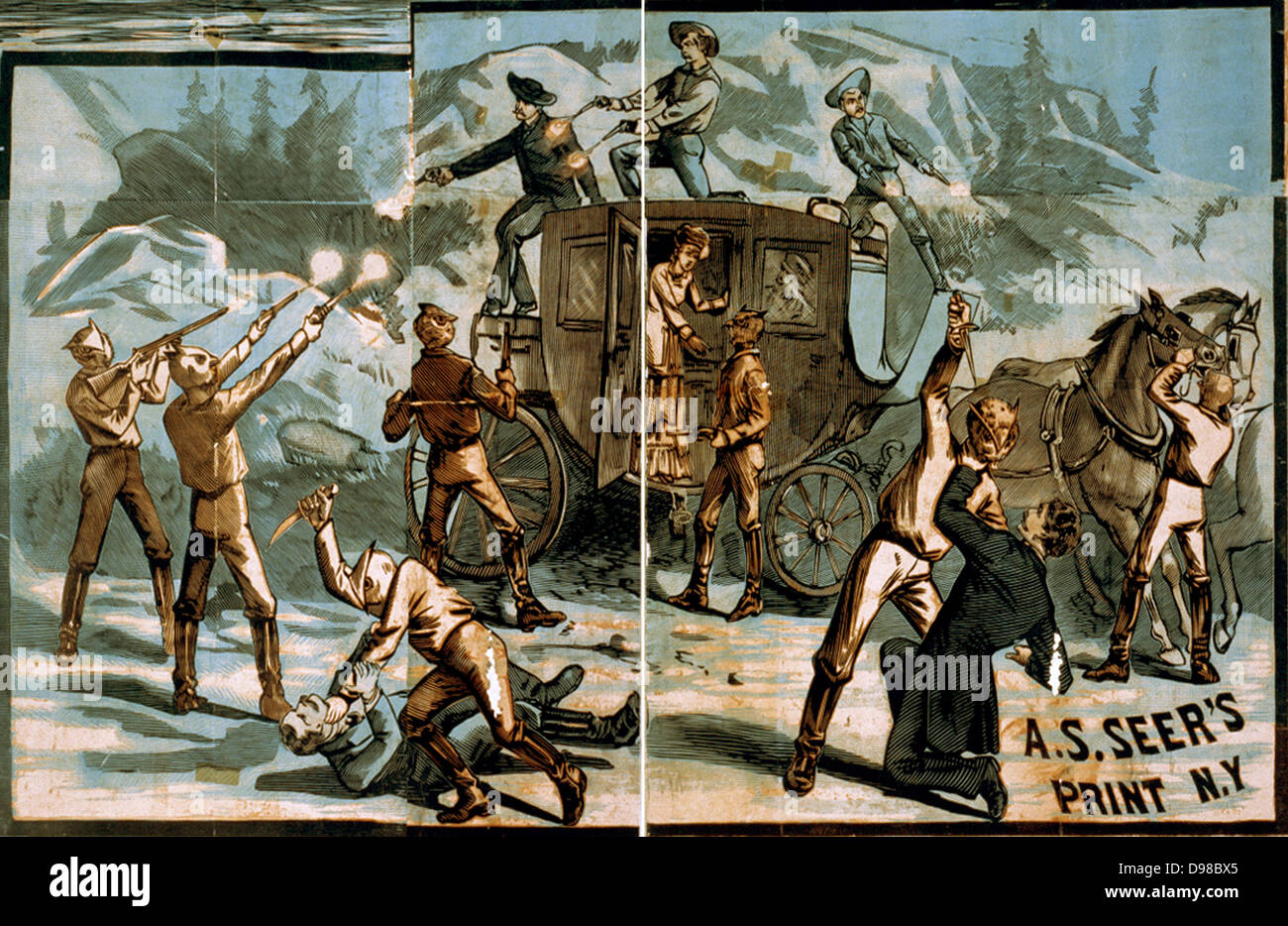 Vignettes de scènes de l'ouest Créateur(s) : A.S. Seer., 1881 ? Banque D'Images