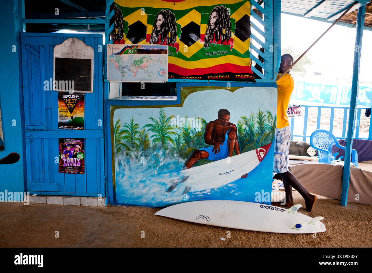 Surf Club, Ngor, Dakar, Sénégal. La plus occidentale de l'Afrique Banque D'Images