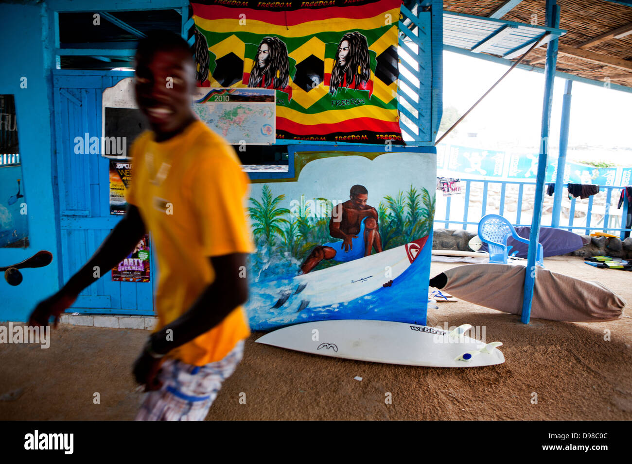 Surf Club, Ngor, Dakar, la plus occidentale de l'Afrique Banque D'Images