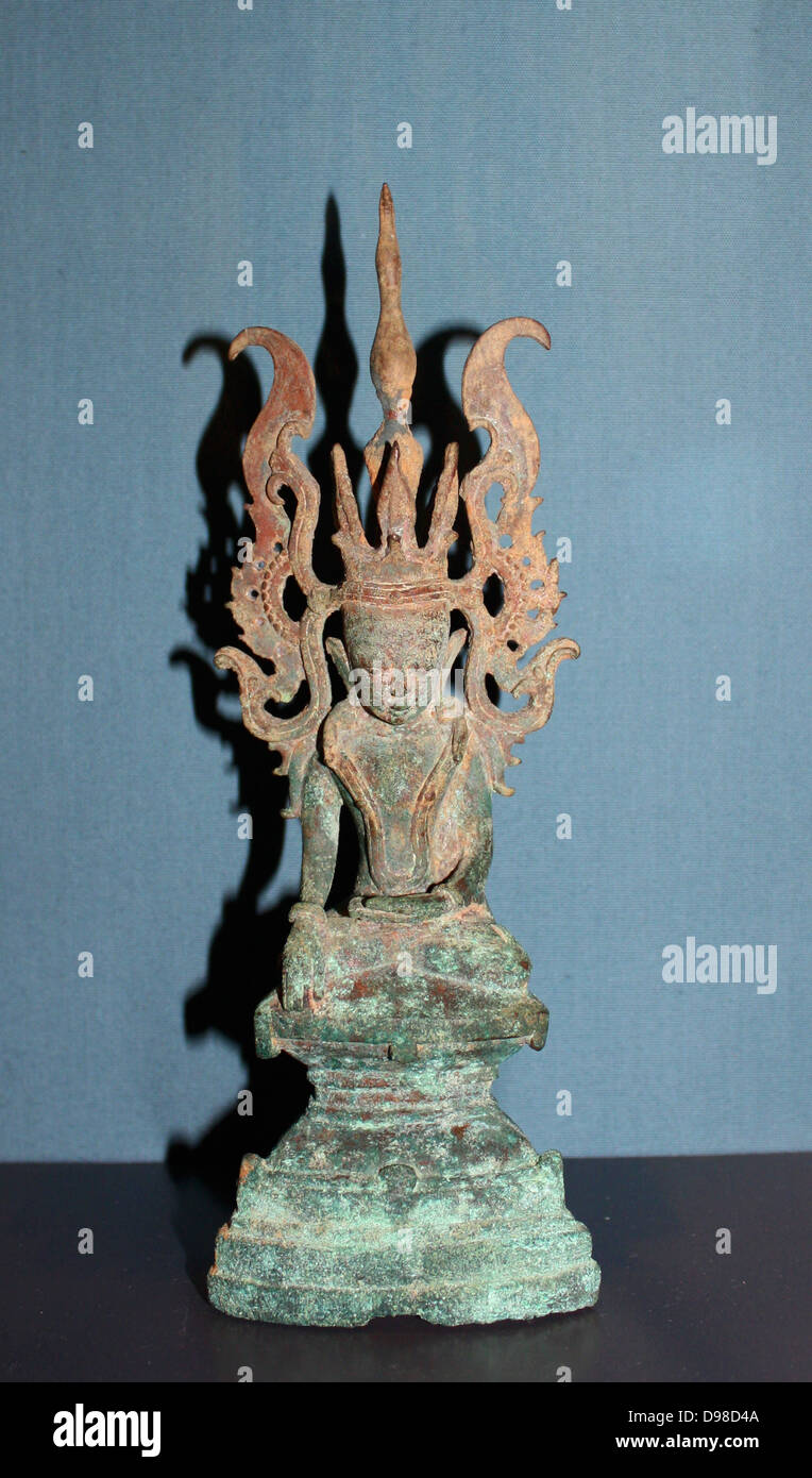 La main de bronze bell, l'Est de Java, 1000-1200. Banque D'Images
